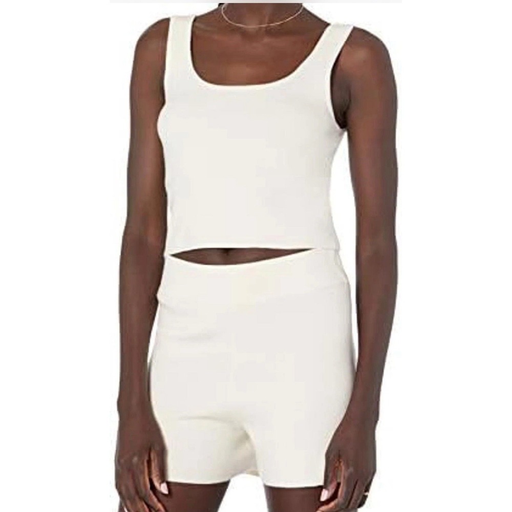 NWT The Drop Women's Angelica Cropped Supersoft Scoop-Neck Tank SZ XS